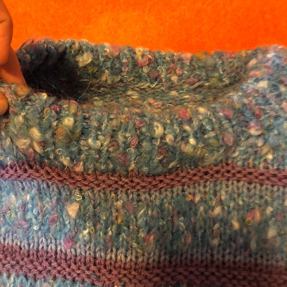 Vintage 80s or 90s handmade pastel knit pom pom sweater VGUC - Picture 5 of 7